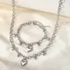 Joias Estilo Coreano Celebridade da Internet Moda Amor Ornamentos de Mão Mulheres Ins Coreia do Sul Elegante Doce Simples Colar com Pingente de Coração de Pêssego