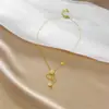 Collar de Acero Inoxidable, Nuevo y Moderno Collar con Borlas para Mujer, Cadena Versátil para Clavícula Estilo Ins de Nicho de Moda