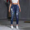 Jeans Feminino Stretch Slim-Fit de Cintura Baixa Bordado Vintage com Tecido Mágico JEAN Amazon Europeu e Americano 2026