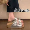 Pantuflas redondas de suela gruesa con pedrería de dopamina estilo coreano transfronterizas, nuevos zapatos casuales tipo Birkenstock con hebilla para mujeres petite
