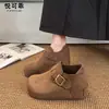 Couro Genuíno Solado Grosso Salto Escondido Calce Fácil Birkenstock Feminino Outono 2026 Novo Retro Casual Solado Macio Mocassins Sapatos Individuais