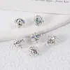 8mm Cobre Chapado en Oro Plata Gruesa Joyería Accesorios DIY Strass Calado Separadores Cuentas Sueltas Cuentas Redondas Material para Cuentas Tapa de Flor Soporte Bola