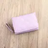 Fornecimento transfronteiriço direto da fábrica Carteira feminina doce estilo coreano, bolsa de mão curta com zíper, porta-moedas e porta-cartões simples de cor sólida