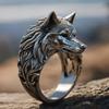 Anillo Vintage de Cabeza de Lobo para Hombre, Anillo Ajustable de Moda Hip-Hop con Elementos Animales, Exagerado y Audaz