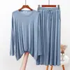 Conjunto de T-shirt Casual Solta de Gola Redonda Estilo Coreano Novo da Primavera para Mulheres, Conjunto de Duas Peças com Calça de Perna Larga de Manga Longa, Estilo Casual Japonês e Coreano