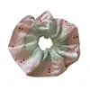 Scrunchie Cuadrado con Tema de Cereza para Mujer, Goma para el Cabello de Alta Gama en Colores Dulces, Cuerda para el Cabello, Diadema, Scrunchie