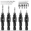 Extractor de Espigas de Acero al Carbono, Broca para Espigas, Tipo Garra Cilíndrica, Espiga Redonda de Madera, Juego de 8 Piezas, Extractor, Punzón, Herramienta para Carpintería