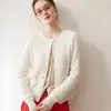 Cardigan Básico Clásico 100% Cachemira Pura para Mujer, Cuello Redondo, Corto, Suave y Esponjoso, Chaqueta de Punto de Color Sólido, Suéter para el Trabajo