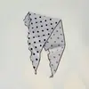 Novo Estilo Artístico de Primavera e Verão Cachecol Triângulo de Algodão Puro Xale Listrado Retrô com Bolinhas Lenço de Cabeça Fashion Versátil Faixa de Cabelo