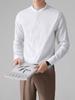 Camisa de Manga Comprida Masculina Slim-fit Base Top Masculino Outono Gola Redonda Estilo Japonês Casual Camisa Listrada Masculina