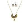 Linterna Jaula de Pájaros Retro Borla Collar Pendientes Juego de Tres Piezas Lujo Ligero Temperamento Pendientes Personalizados para Mujer Accesorios para Orejas Festivos