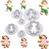 3 Piezas Molde Cortador de Galletas para Niñas Niños Molde Cortador para Imprimir Pasteles de Azúcar Fondant Molde de Plástico para Galletas Herramienta para Hornear DIY