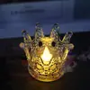 Coroa de Vela Eletrônica LED Personalizada com Núcleo de Gota d'Água Vela Transparente Decoração de Festa Atmosfera de Halloween Enfeites de Casamento