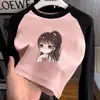 Blusa Térmica de Fleece para Meninas Outono Inverno 2026 Nova Blusa Escovada Infantil Roupa Íntima Camiseta Raglan de Manga Longa Outono Inverno