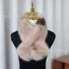 Chapéu Lenço Colorido de Pele Falsa de Raposa Estilo Coreano para Mulheres, Versátil Curto Grosso Quente para Aquecer o Pescoço no Outono e Inverno, Estilo Cruzado Atacado