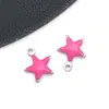 Colgante Estrella Pequeña de Acero Inoxidable con Goteo de Aceite Accesorios para Joyería de Aretes y Collares Materiales Hechos a Mano 7x8mm