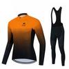 Nova camisa de ciclismo 2023 manga longa com fleece, traje de ciclismo fino, equipamento para ciclismo de estrada e mountain bike