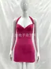Estilo nuevo de verano chica atractiva vestido ajustado a la cintura sexy que realza las caderas cuello halter color liso sin espalda adelgazante venta al por mayor