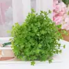 Plantas verdes artificiales con 15 hojas de flor de ciruelo, plantas en maceta de plástico para el hogar, hotel, boda, pared de fondo decorativa, césped artificial y accesorios de helecho