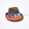 Sombrero de Paja Estilo Étnico de Primavera y Verano Sombrero de Copa de Tela Tie-Dye de Yunnan Sombrero de Sol para Vacaciones, Viajes, Playa para Mujer Sombrero de Moda