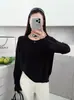 Suéter Andy Velvet Estilo Nuevo para Mujer Único Cuello Redondo Francés Punto Simple Capa Base Adelgazante Ropa Interior Top de Manga Larga para Mujer