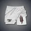 Pantalones Cortos Deportivos de Comercio Exterior Transfronterizo Aliexpress para Hombre Transpirables de Doble Capa Anti-Exposición Falsos de Dos Piezas Fitness Running Casuales