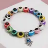 Bestseller Transfronterizo de AliExpress Pulsera Clásica de la Mano de Fátima Ojo Azul Turco Malvado Pulsera Hecha a Mano Venta al por Mayor