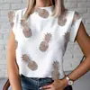 Ropa Femenina Europea y Americana de Temporada Amazon Comercio Transfronterizo Exportación Explosiones Camisa de Verano Camisa de Manga Corta Estampada Top para Mujer