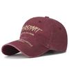 Gorras Retro Trendy Lavadas Transfronterizas para Mujeres y Parejas, Gorras de Béisbol de Algodón con Bordado de Letras Estilo Urbano, Gorras Versátiles para Protección Solar