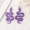 Acrílico impresso desenho animado glitter animal cobra cobra DIY chaveiro pingente acessórios para cabelo brincos acessórios