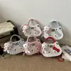 2026 Nova Bolsa Transversal de Ombro Versátil com Estampa de Bolinhas e Xadrez Estilo Menina Doce e Fofa com Tema de Gatinho