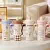 2026 Nuevo Modelo Taza Térmica con Popote Temática de Mascotas Lindas, Alto Valor Estético para Estudiantes, Aislamiento Térmico y Conservación del Frío, Taza de Agua de Escritorio al por Mayor