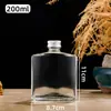 Garrafa de Vinho de 50ml, Garrafa de Licor de Vidro, Garrafa Reutilizável com Tampa, Garrafa Plana, Garrafa de Vinho de Frutas, 50-500ml Pequena Atacado Vidro Sódio-Cálcio