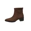 Botines de Tobillo de Tacón Grueso de Gamuza Francesa para Mujer Otoño Invierno Estilo Nuevo Cremallera Trasera Punta Fina Botas Adelgazantes Botas de Tacón Alto Diarias para Exteriores para Mujer