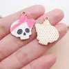 Liga de Zinco Vermelho Rosa Pingente de Halloween Fantasma Caveira Batom Charme Brincos Chaveiro DIY Acessórios de Joias