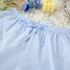 Otoño Nuevo Europeo y Americano Holgado Cómodo Algodón Puro Jacquard Transpirable Manga Larga Pantalones Cortos Con Cordones Pijama Ropa de Casa Transfronteriza para Mujer