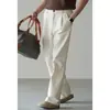 Pantalones Rectos de Mezcla de Algodón Lyocell con Pinzas Dobles para Hombre, Nuevo Estilo Primavera 2026, Caída Retro Italiana, Transpirables, Amigables con la Piel, Pantalones Casuales