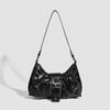 Bolsa Feminina 2026 Outono e Inverno Estilo Melard Bolsa de Ombro Design de Nicho Coreano Bolsa Punk Biker Y2K Bolsa de Ombro