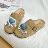 Lindas Chanclas Casuales de Dibujos Animados para Niñas Birkenstock Otoño e Invierno Shirley Rose Retro Calzado de Exterior Planos Chanclas de Punta Media