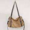 Bolso Almohada Boston de Piel de Vaca Mate para Mujer, Bolso de Bowling de Gran Capacidad para el Trabajo, Bolso Versátil de Cuero Genuino de Hombro y Cruzado