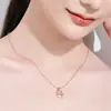 Pingente de raposa de cristal rosa, venda imperdível, pedra de hibisco, cristal rosa, amor, raposa, pingente, colar, corrente de clavícula de raposa fofa