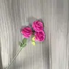 3 Cabezas de Rosas Anna Salón de Bodas Decoración Flores Artificiales Accesorios para Fotografía Flores de Rosa Multicabezal Rosas Centrales