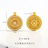 Collar Largo de Oro Vietnamita con Incrustaciones de Diamantes, Brújula de los Ocho Tesoros Propicios, Cadena de Suéter con Colgante Giratorio para Mujer
