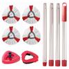 Set de Mopa Triangular Rotatoria de Cubo Único Lavable a Mano Transfronteriza Varilla de Mopa Empalmada de Cuatro Secciones de Acero Inoxidable Combinación de Cabezal de Mopa
