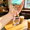 Cadena de teléfono creativa nueva de macarrón hecha a mano con cuentas, llavero de cuentas acrílicas, colgante para bolso, cordón para teléfono