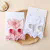 Faixa de Cabelo para Bebê Meias Antiderrapantes Conjunto Faixa Protetora de Moleira 0-1 Ano Acessórios de Cabelo de Bebê Flor Fofa Laço