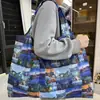 Bolsa de Compras Plegable Ecológica, Bolsa de Almacenamiento de Tela Oxford, Bolso de Hombro Portátil de Gran Capacidad, Bolsa Grande para Supermercado