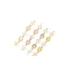 Cadena de Trébol de Cuatro Hojas con Circonita Chapada en Oro de 14K Pulsera de Cristal Hecha a Mano DIY Accesorios de Joyería de Estrella de Seis Puntas Cadena Media