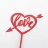 Bolo Dia dos Namorados Decorativo Dupla Amor Acrílico Cartão Rosa Casamento Mesa de Sobremesas Bolo Plug-in