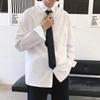 Camisa de Manga Larga Blanca DK para Hombre Holgada Traje de Pareja Moda Coreana Ropa de Estudiante para Clase Estilo Casual Universitario Camisa jk